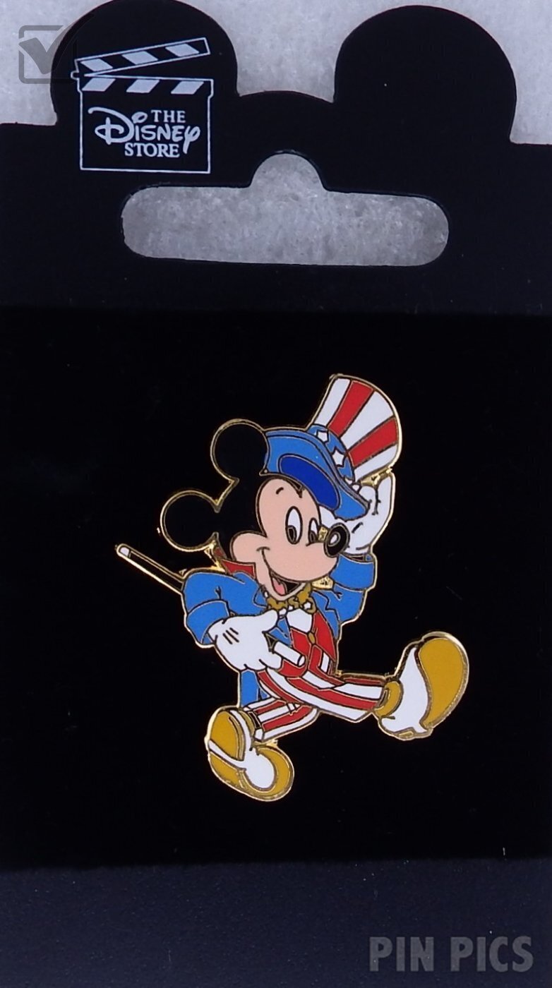 Japan - Patriotic Mickey - Strolling Uncle Sam - Gold  pin collectible - Main Image 3