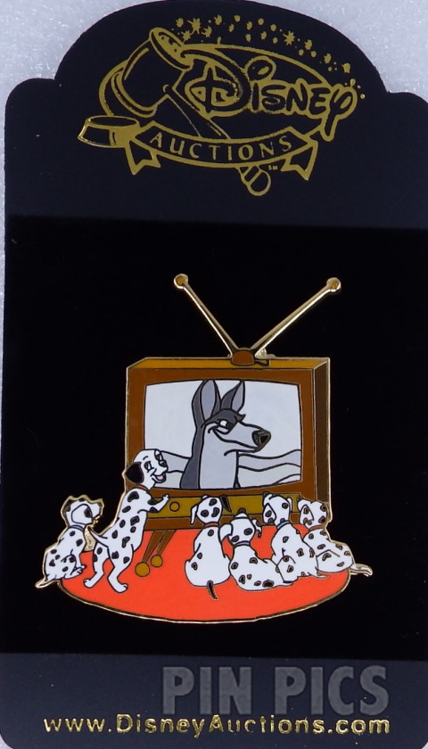 DA - Dalmatian Puppies - Thunderbolt - Watching TV  pin collectible - Main Image 3