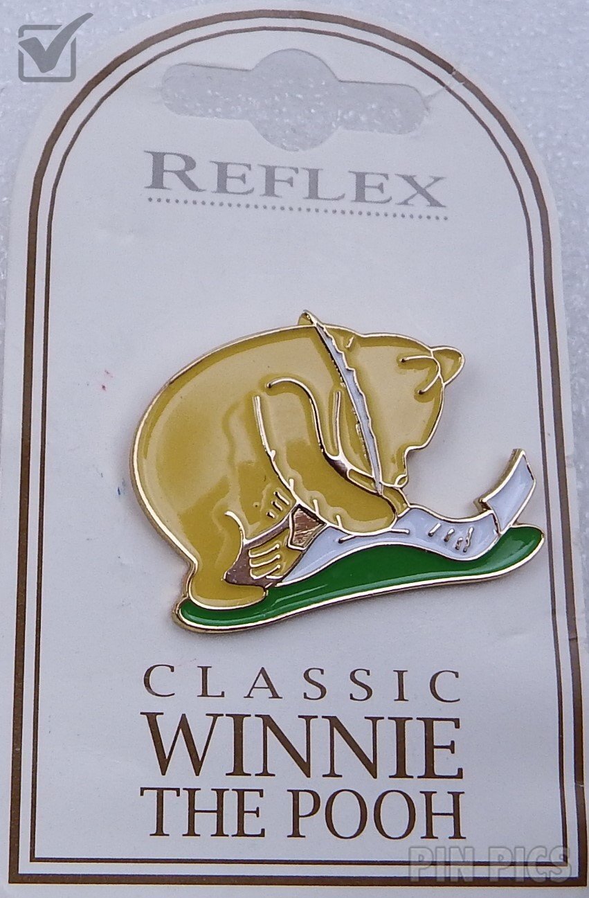 Pooh Writing - bent over - Reflex  pin collectible - Main Image 3