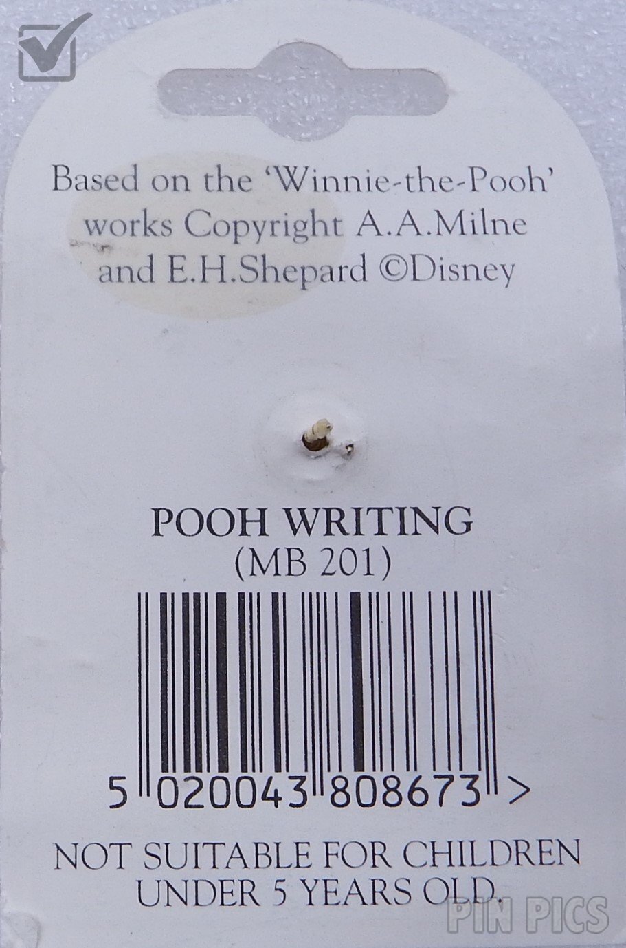 Pooh Writing - bent over - Reflex  pin collectible - Main Image 4