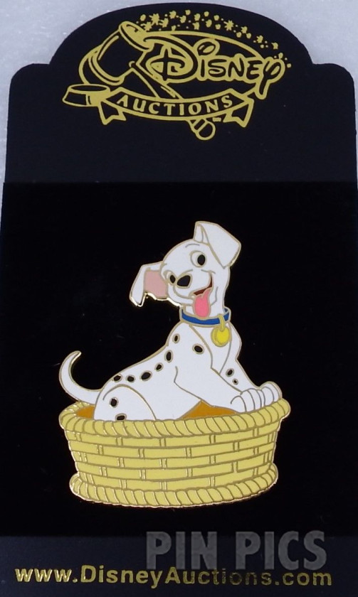 DA - Dalmatian Puppy in Basket  pin collectible - Main Image 3