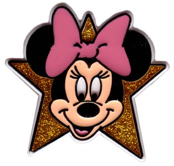 Pink Crystal Mickey Head Outline Brooch