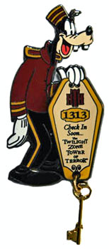 Purple Crystal Mickey Head Outline Brooch