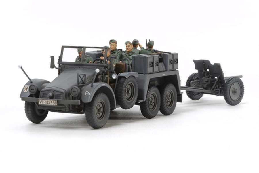 Tamiya 32580 1/48 Model Kit German 6x4 Towing Truck Kfz.69 w/3.7cm Pak Gun - Tamiya model planes collectible [Barcode 4950344325801] - Main Image 2