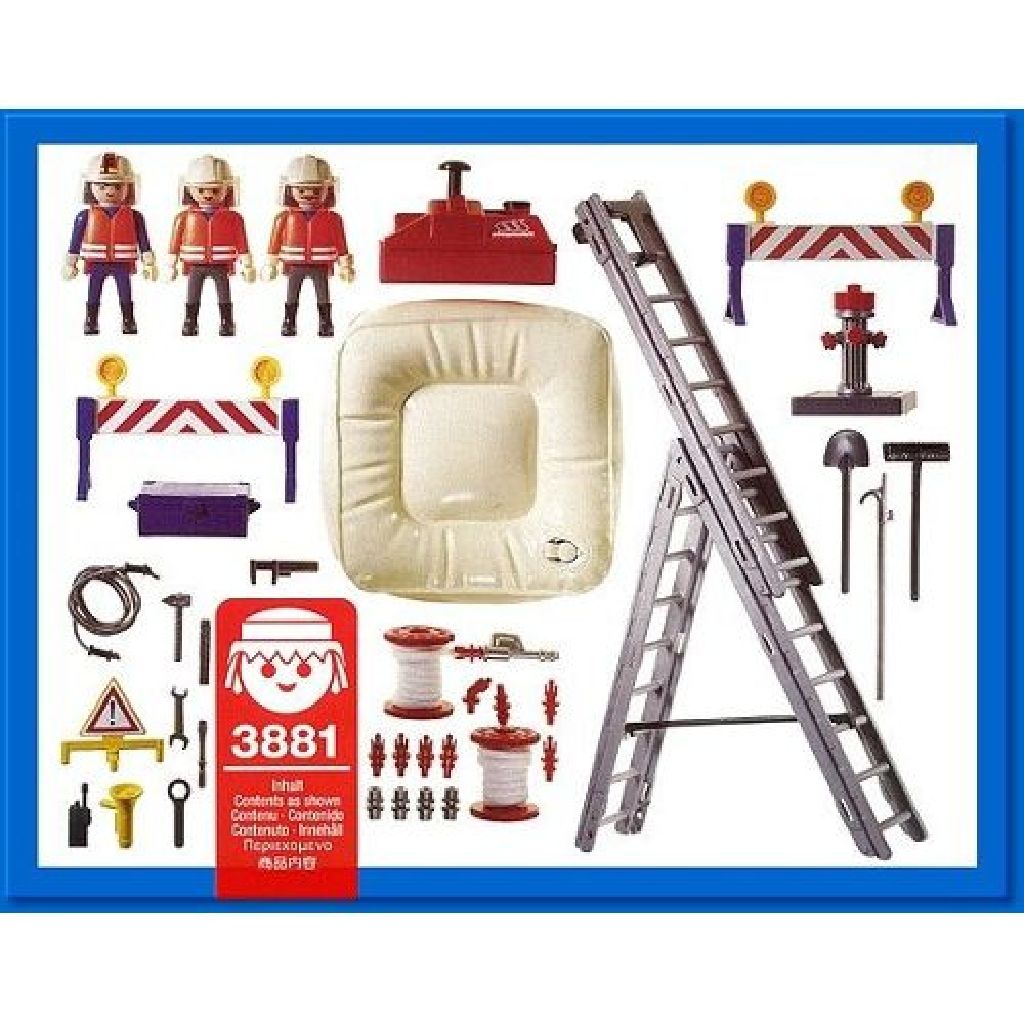 Blusploeg met springkussen, slangen, ladder en bluspomp - City Action Brandweer (3881) playmobil collectible [Barcode 4008789038814] - Main Image 2