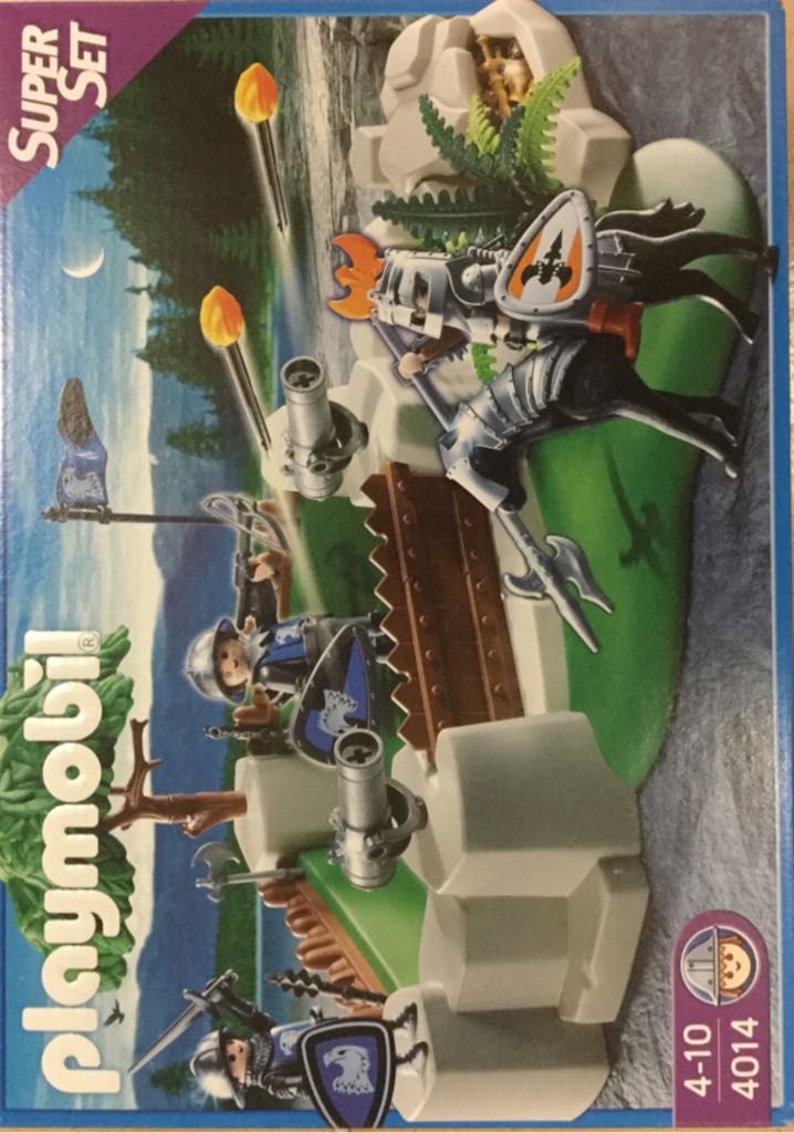 SUPER PLAY SET Playmobil 4014~Fortress w/ 3 Knights Horse Cannons~86 pcs~NIB~4+ - Castles & Knights (4014) playmobil collectible [Barcode 4008789040145] - Main Image 1