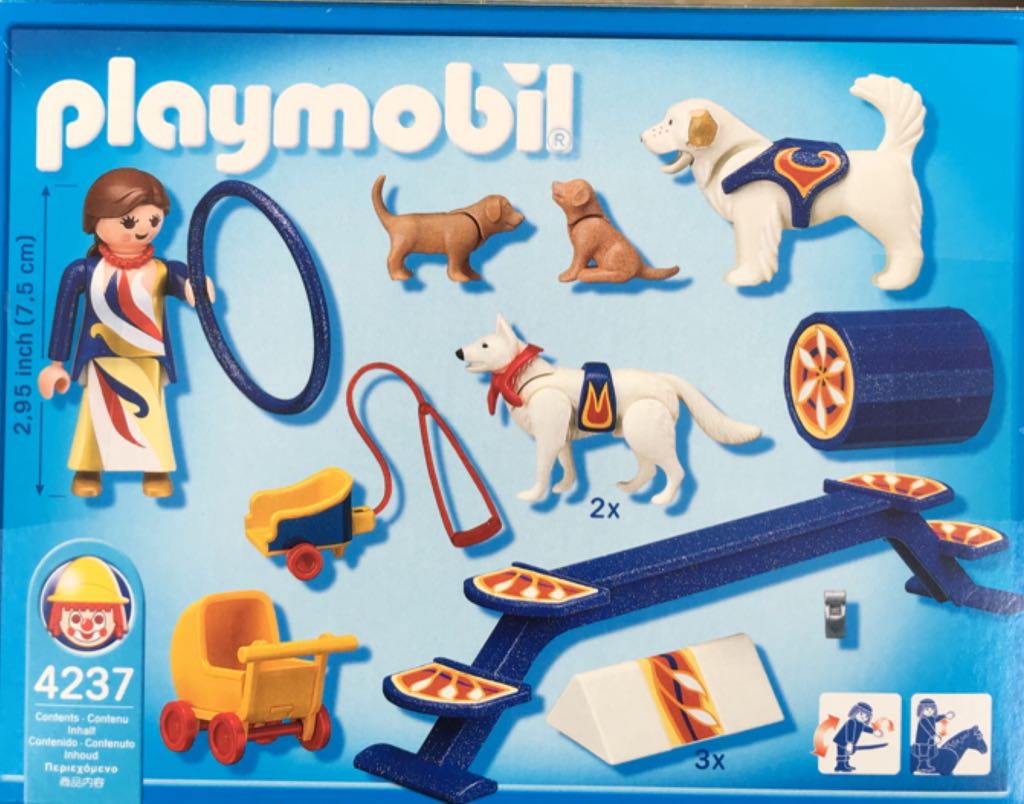 PLAYMOBIL Dog Circus Act #4237 complete w box SO MUCH FUN!  playmobil collectible [Barcode 4008789042378] - Main Image 2