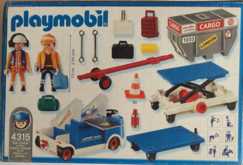 Playmobil 4315 Airport Cargo Crew Truck Figures Accessories - Aeroporto playmobil collectible [Barcode 4008789043153] - Main Image 2