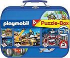 Playmobil Puzzle Box 4 Jigsaw Box Tin Carry Case Set - Scmidt  (55599) playmobil collectible [Barcode 4001504555993] - Main Image 1