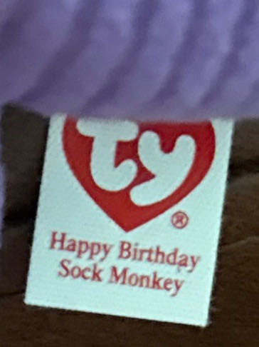 Happy Birthday Sock Monkey 🐒 🎂  (United States) plush collectible [Barcode 008421409525] - Main Image 3