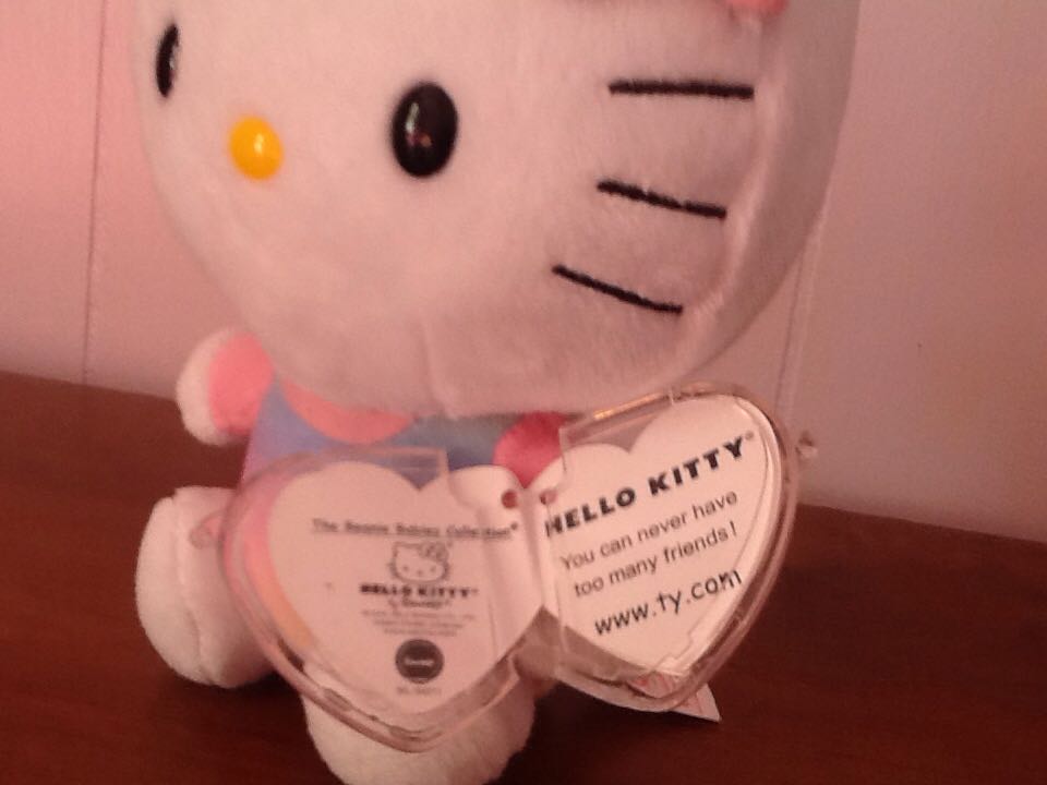 Hello Kitty Easter Rainbow Ears  plush collectible [Barcode 008421410170] - Main Image 2