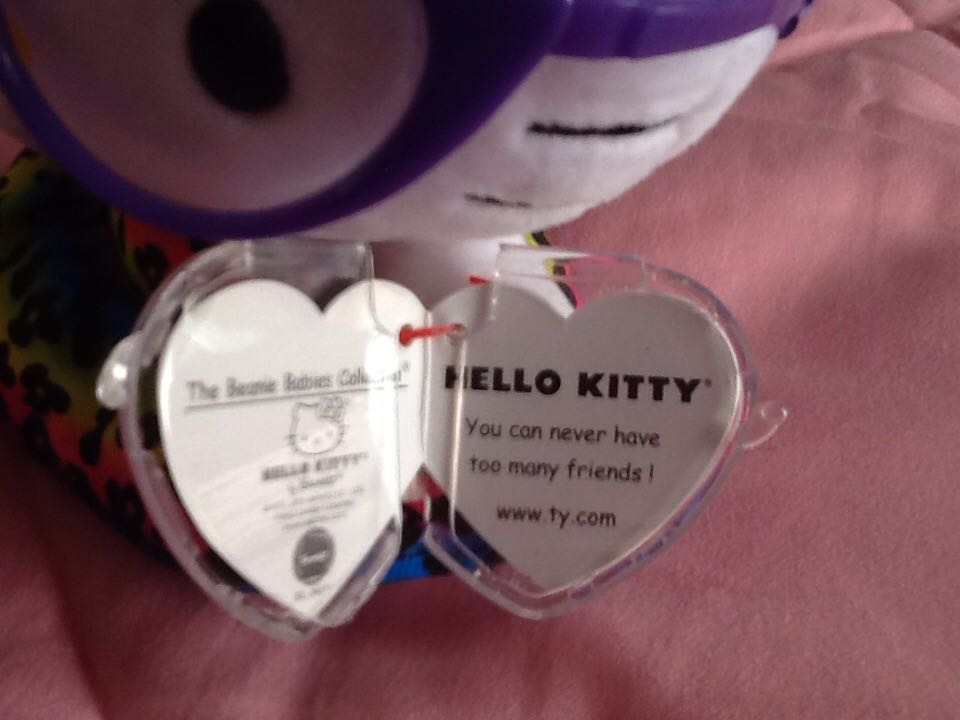 Hello Kitty - Rainbow Leopard Print W Purple Glasses  (Canada) plush collectible [Barcode 008421411610] - Main Image 2