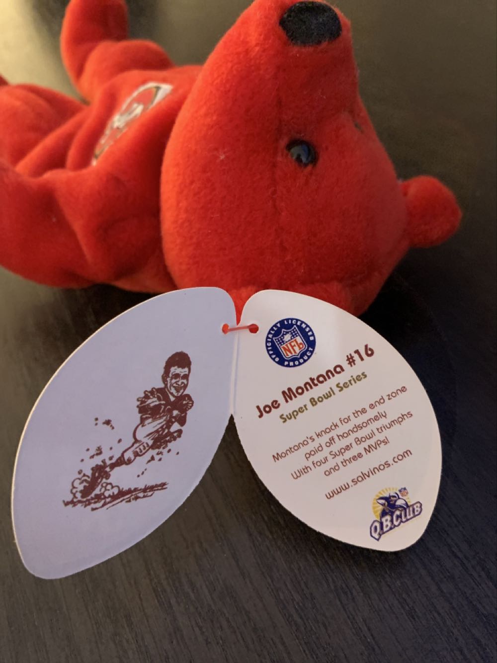 NFL Joe Montana # 16  plush collectible [Barcode 616132999442] - Main Image 3