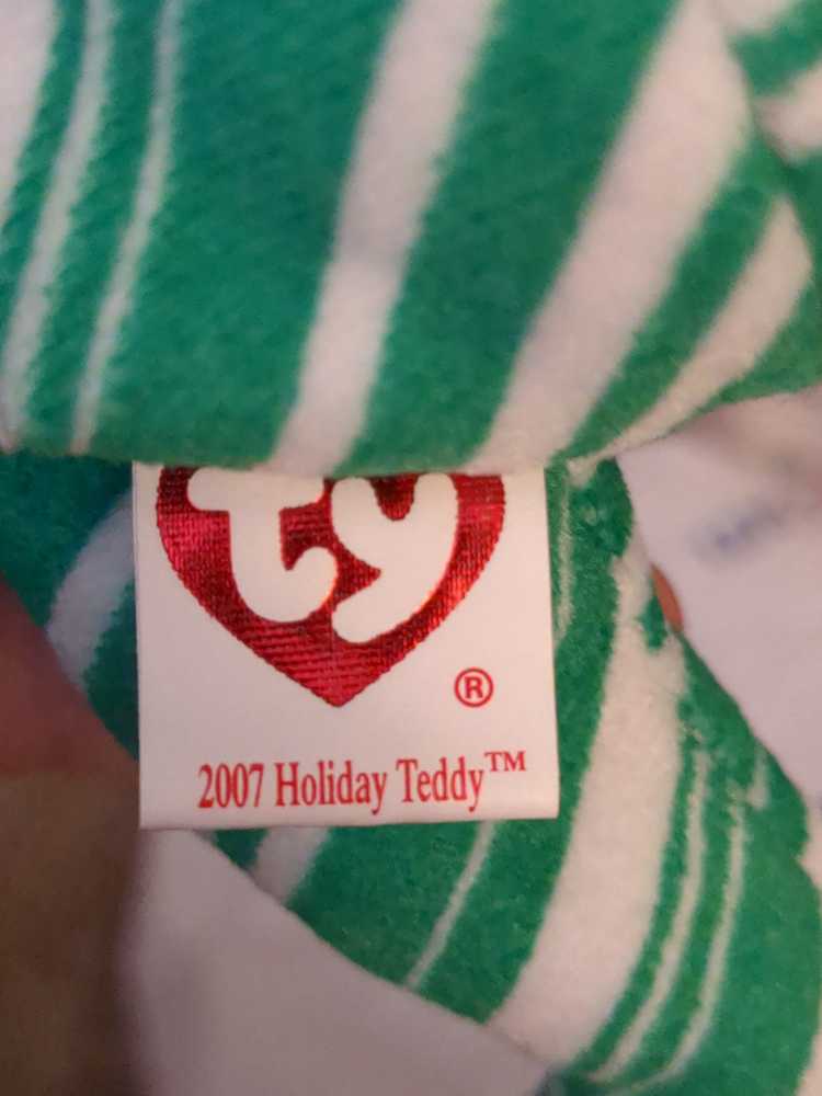 2007 Holiday Teddy - Green  plush collectible - Main Image 2