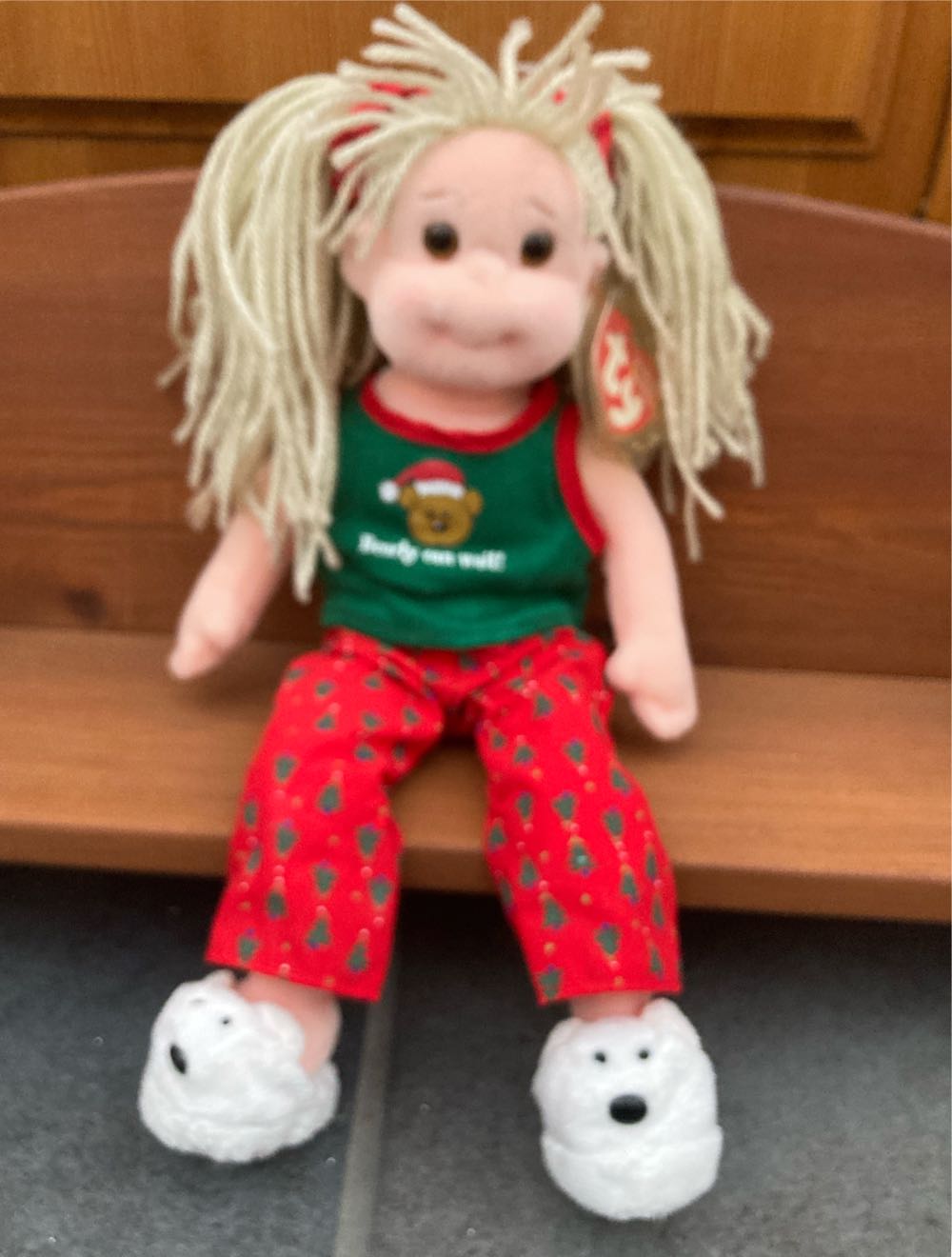 Beanie Boppers - JOLLY JANIE Christmas  plush collectible [Barcode 008421002108] - Main Image 3
