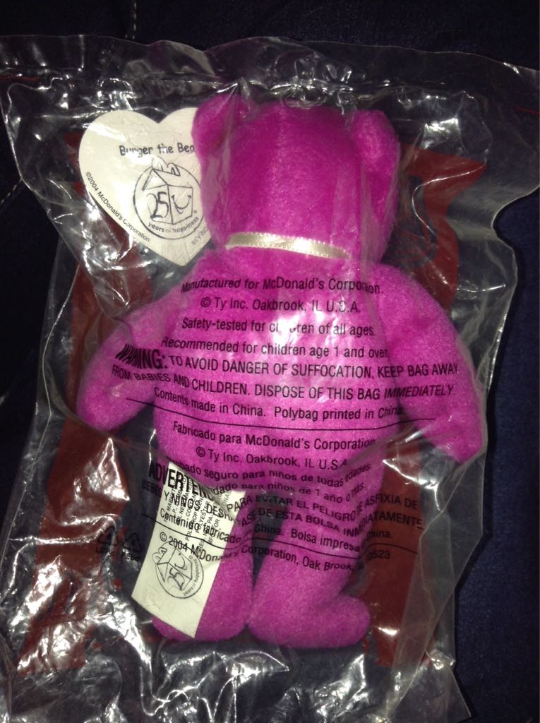 Burger The Bear - Teenie Beanie  plush collectible - Main Image 2