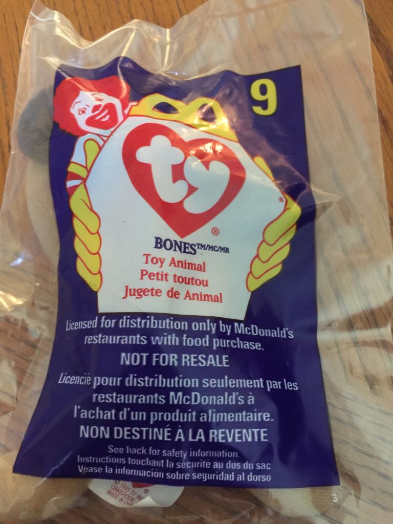 1998 McDonald’s Bones  (United States) plush collectible - Main Image 2