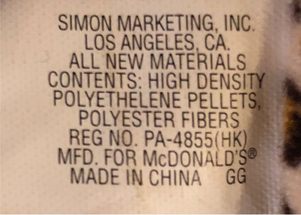 1999 McDonald’s Freckles The Leopard  (United States) plush collectible - Main Image 3