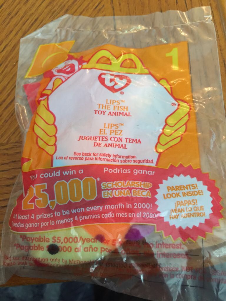 Lips the Fish (2000 McDonald’s Teenie #1)  plush collectible - Main Image 2