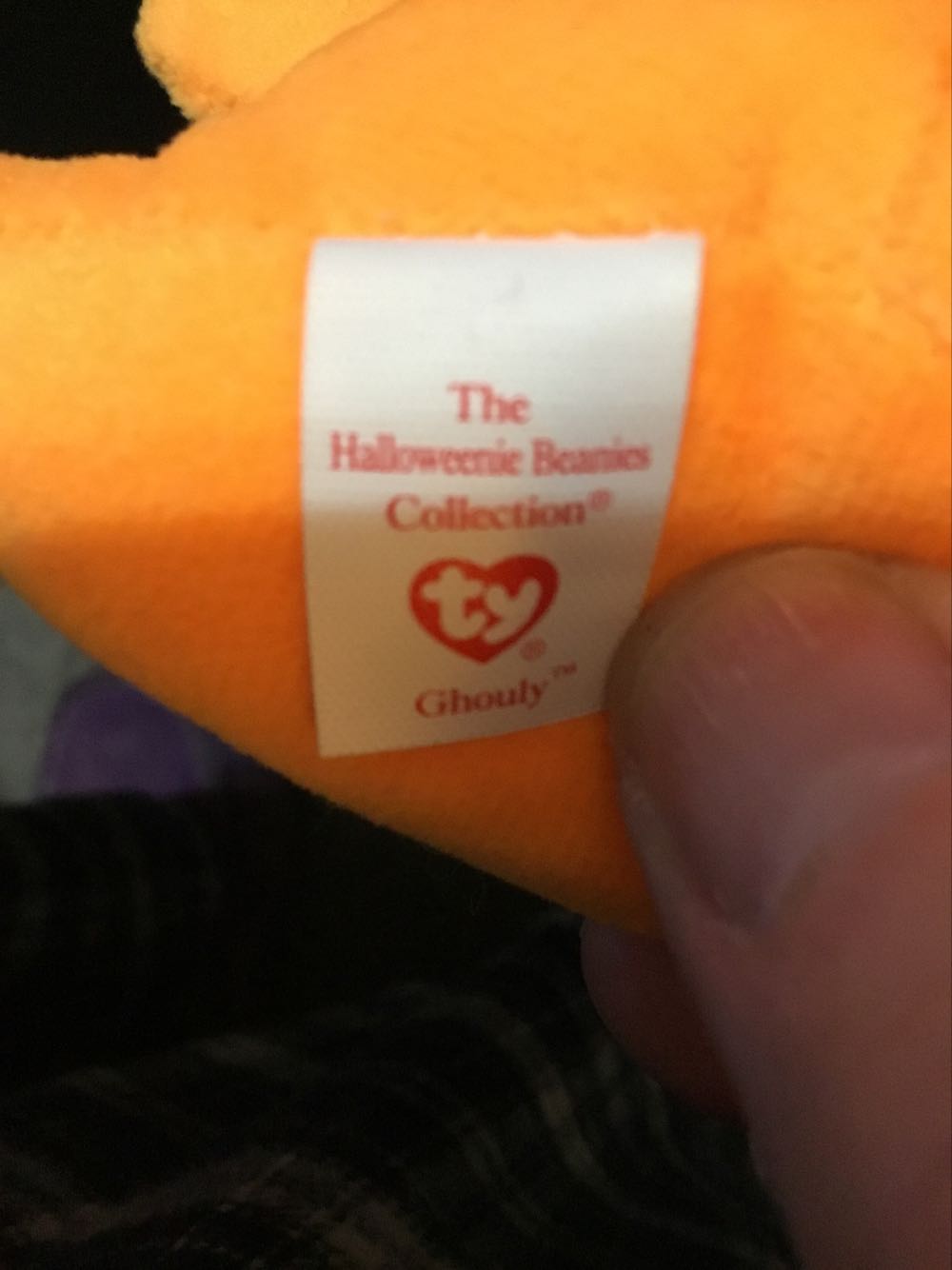 GHOULY The Orange Ghost  👻Halloweenie L  plush collectible [Barcode 008421351831] - Main Image 3