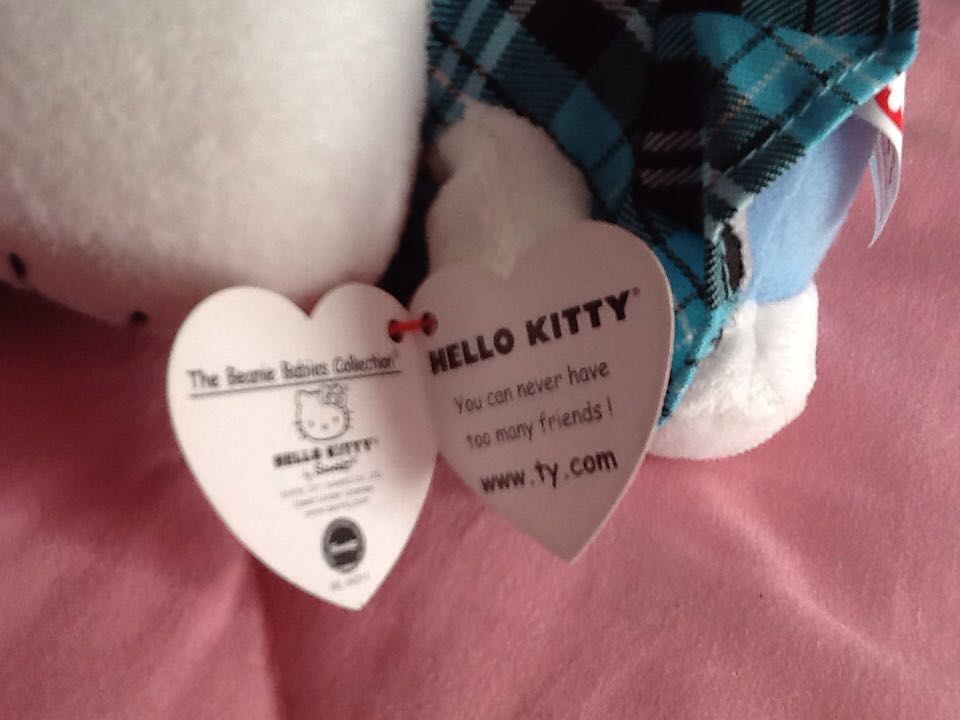 Hello Kitty turquoise Plaid Dress  plush collectible - Main Image 2