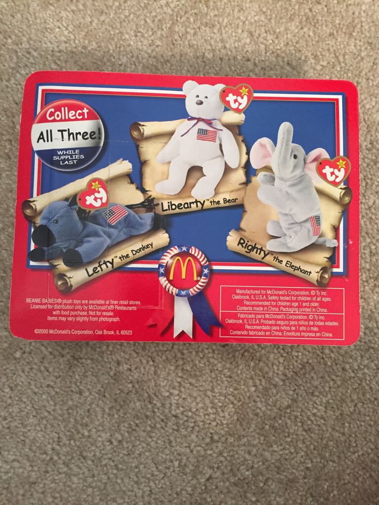 2000 McDonald’s Righty The Elephant  plush collectible - Main Image 2