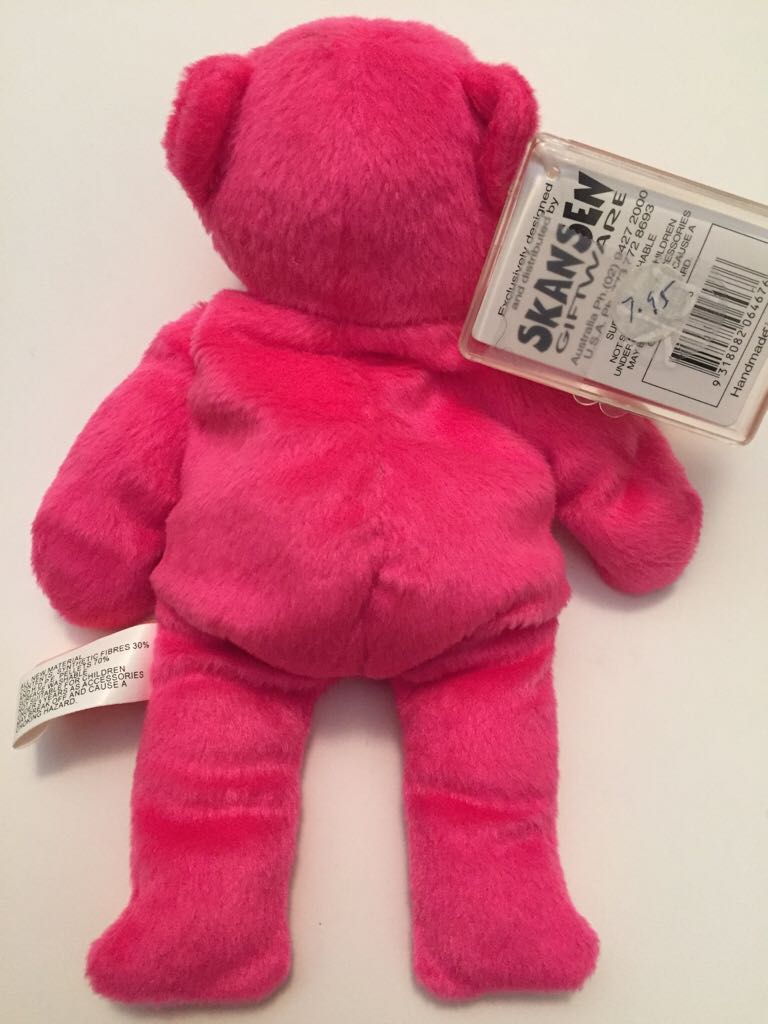 Zap The Fluoro Pink Bear  (Australia) plush collectible - Main Image 2