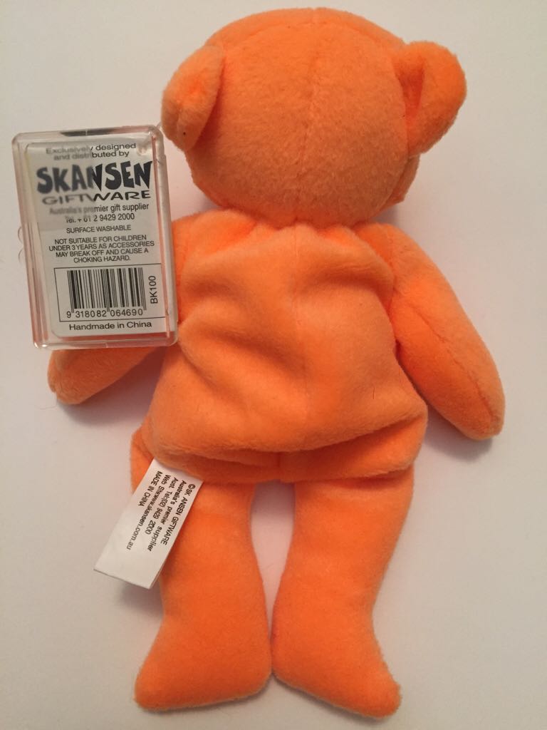 Tingle The Fluoro Orange Bear 2  (Australia) plush collectible - Main Image 2