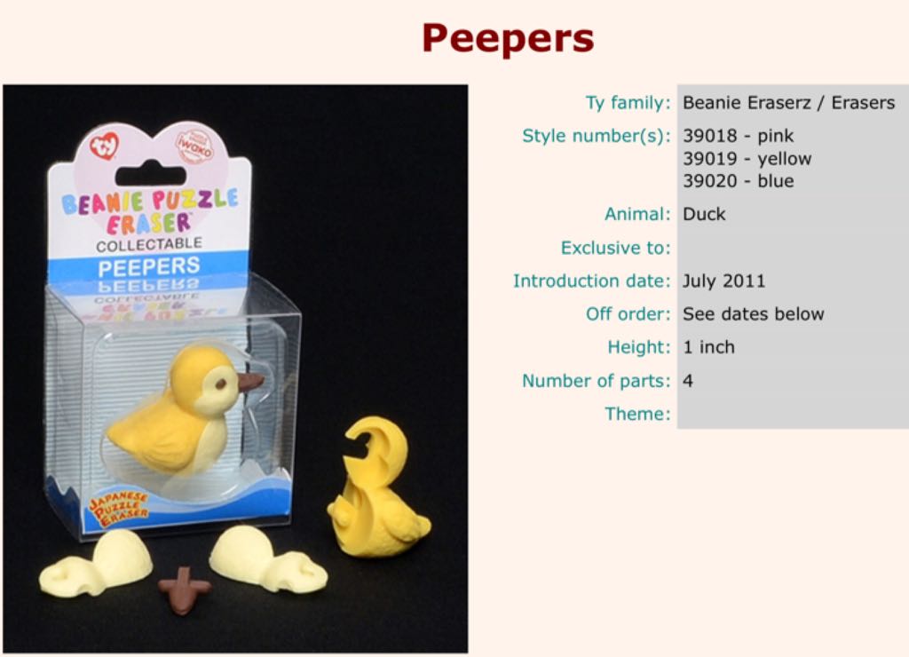 peepers eraserz  plush collectible - Main Image 2