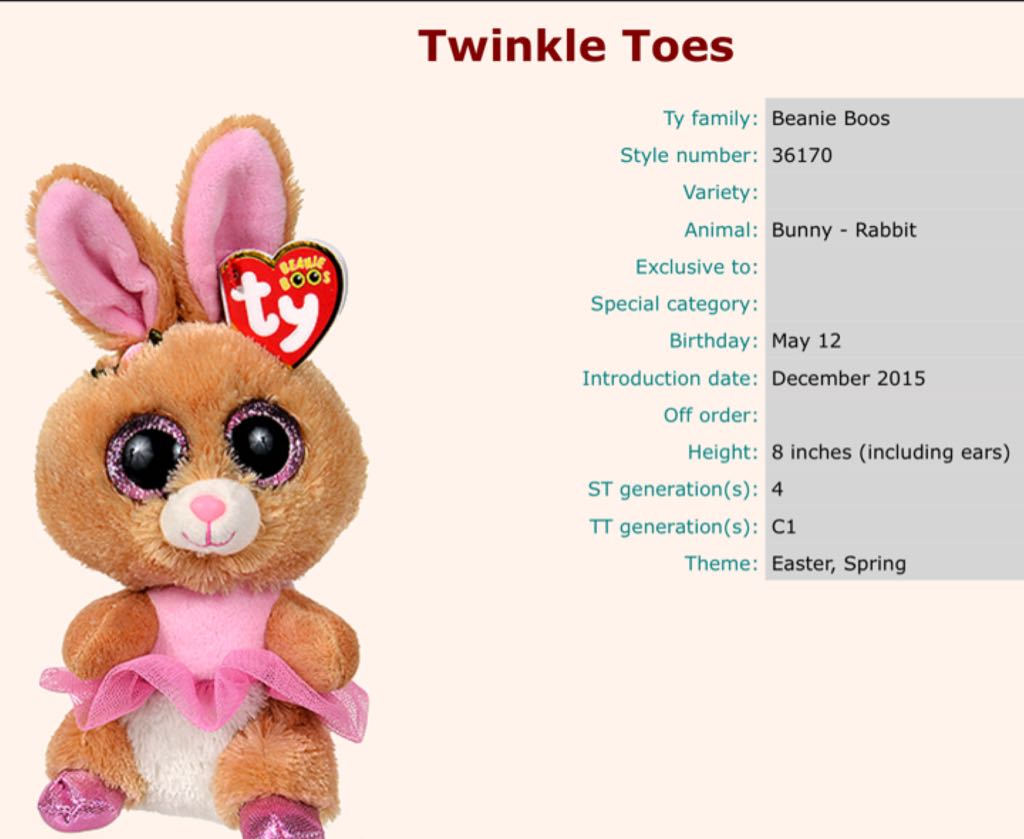 Twinkle Toes The Bunny  plush collectible [Barcode 008421361700] - Main Image 2