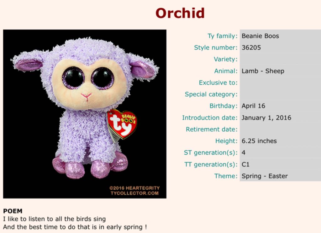 Orchid The Lamb  plush collectible [Barcode 008421362059] - Main Image 2