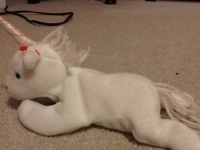 Mystic the Unicorn (Tan Horn Fine Mane)  plush collectible - Main Image 2