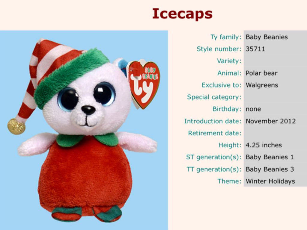 Jingle Beanies - Icecaps The Snowman  plush collectible - Main Image 2