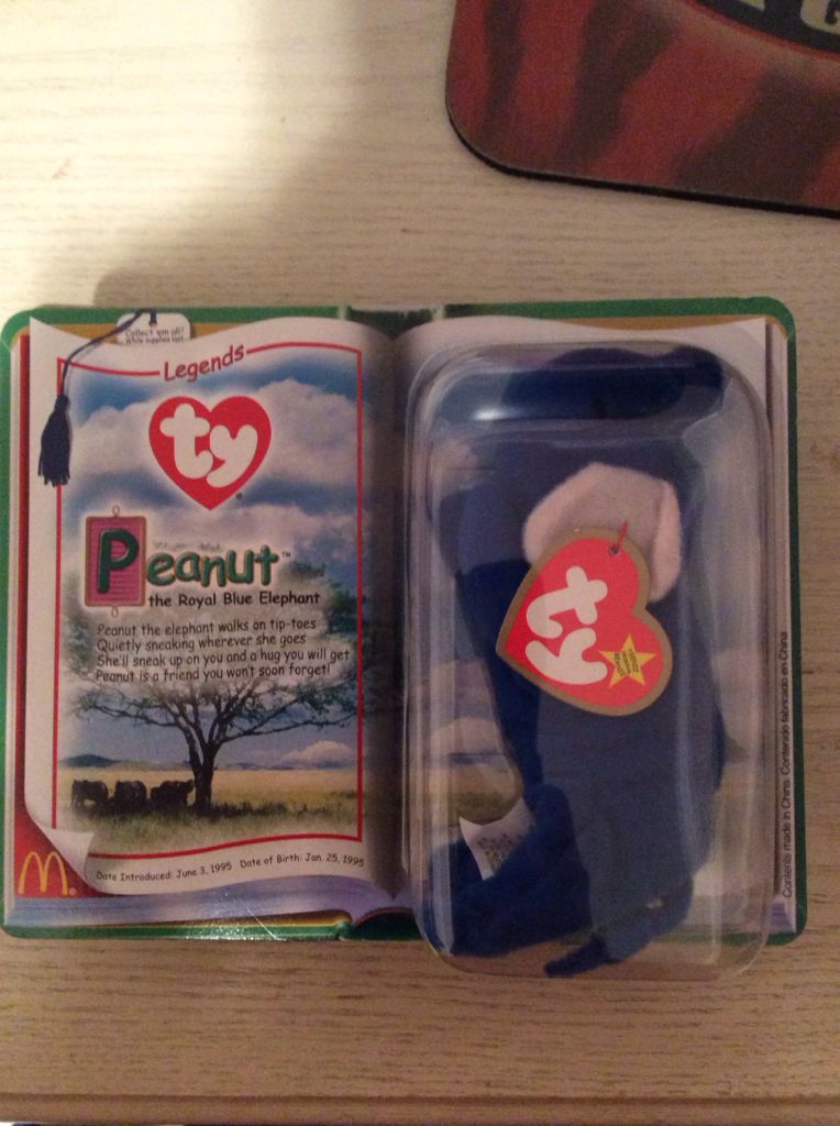 Peanut the Royal Blue Elephant (2000 McDonald’s Teenie #8)  plush collectible - Main Image 2