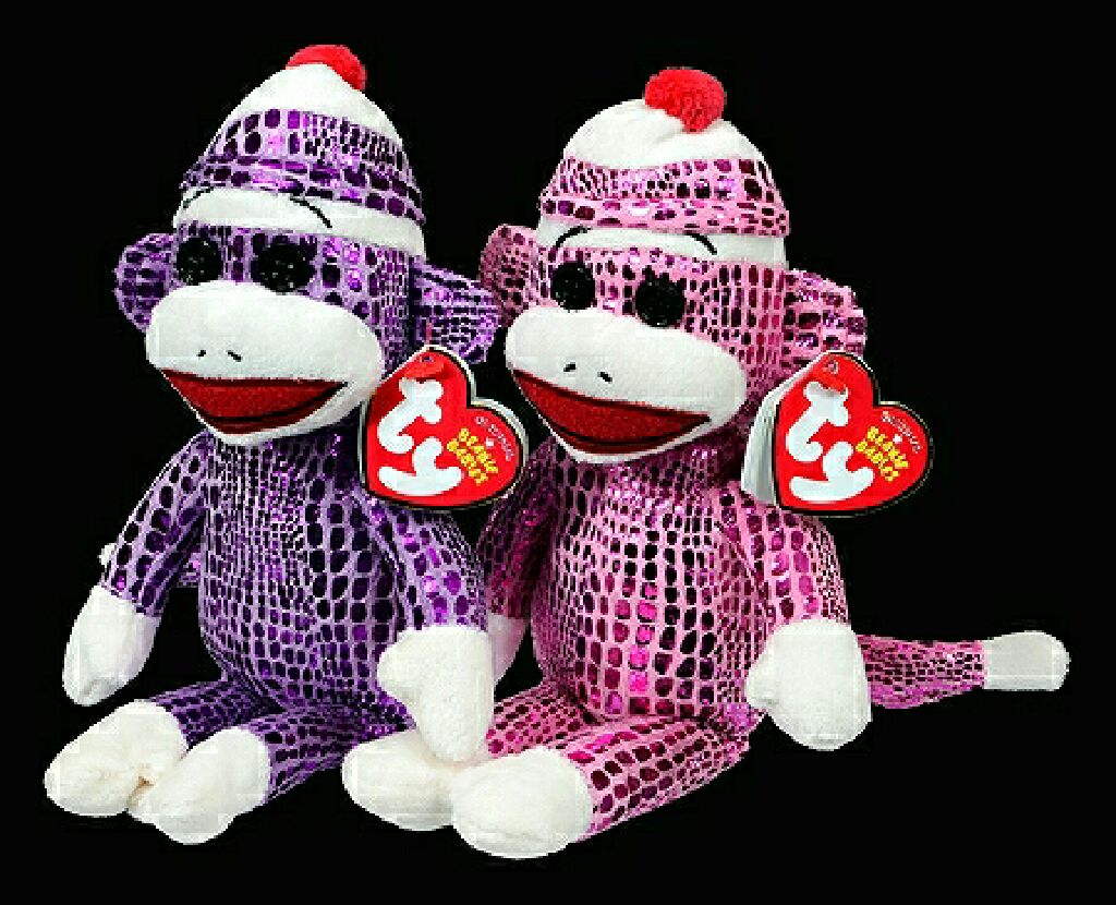 Sock Monkey - Pink Sparkle  plush collectible - Main Image 2
