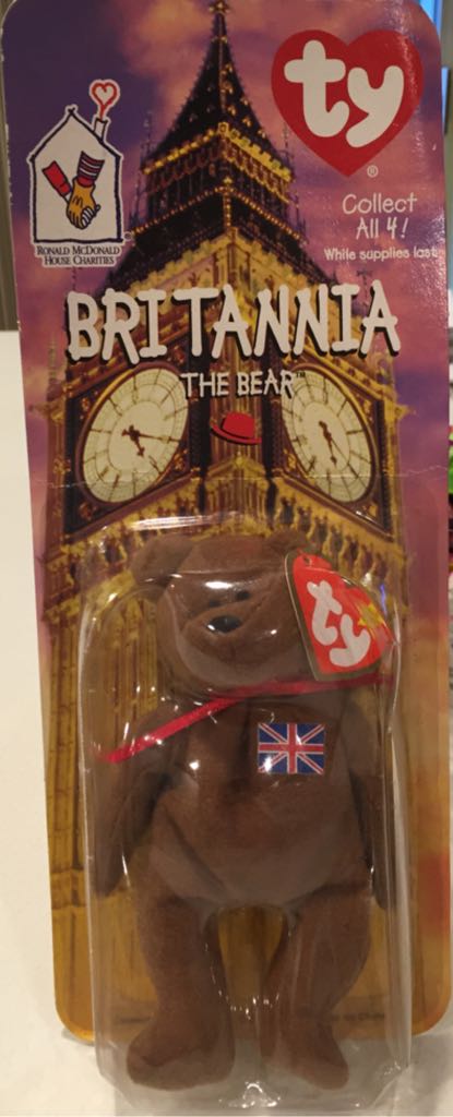 Britannia the Bear (1999 McDonald’s Teenie International Bears)  plush collectible - Main Image 2