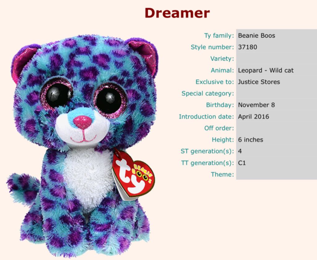Beanie Boos - Dreamer the Leapord  plush collectible - Main Image 2