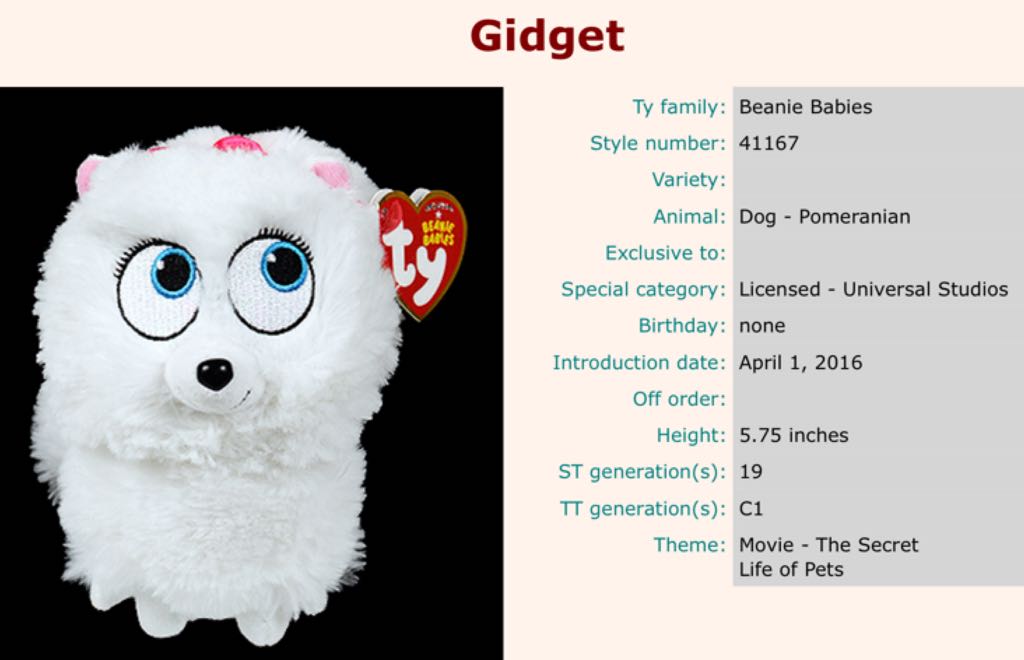 Secret Life Of Pets - Gidget  (Canada) plush collectible - Main Image 2