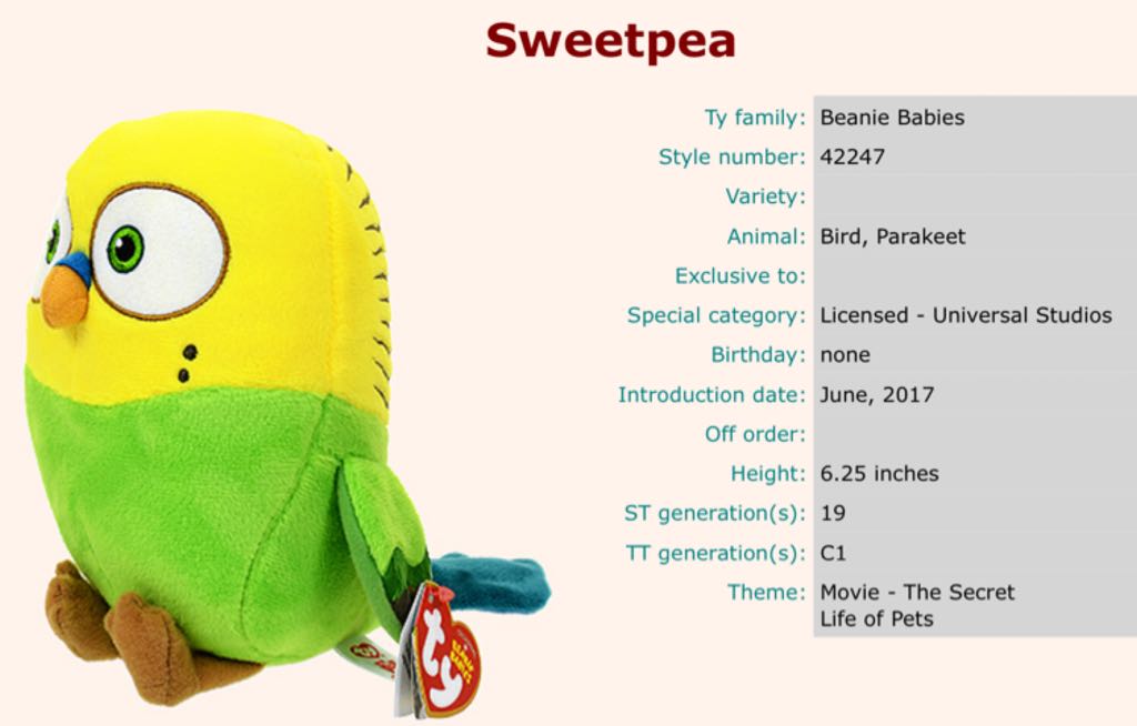 Secret Life of Pets - Sweet Pea  plush collectible - Main Image 2