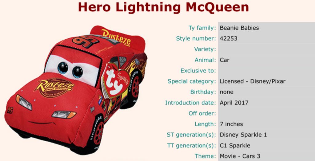 Cars 3 Hero Lightning Mcqueen  plush collectible - Main Image 2