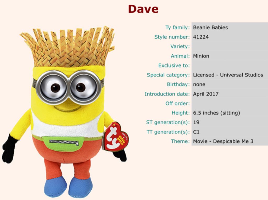 Despicable Me 3 - Dave  plush collectible - Main Image 2