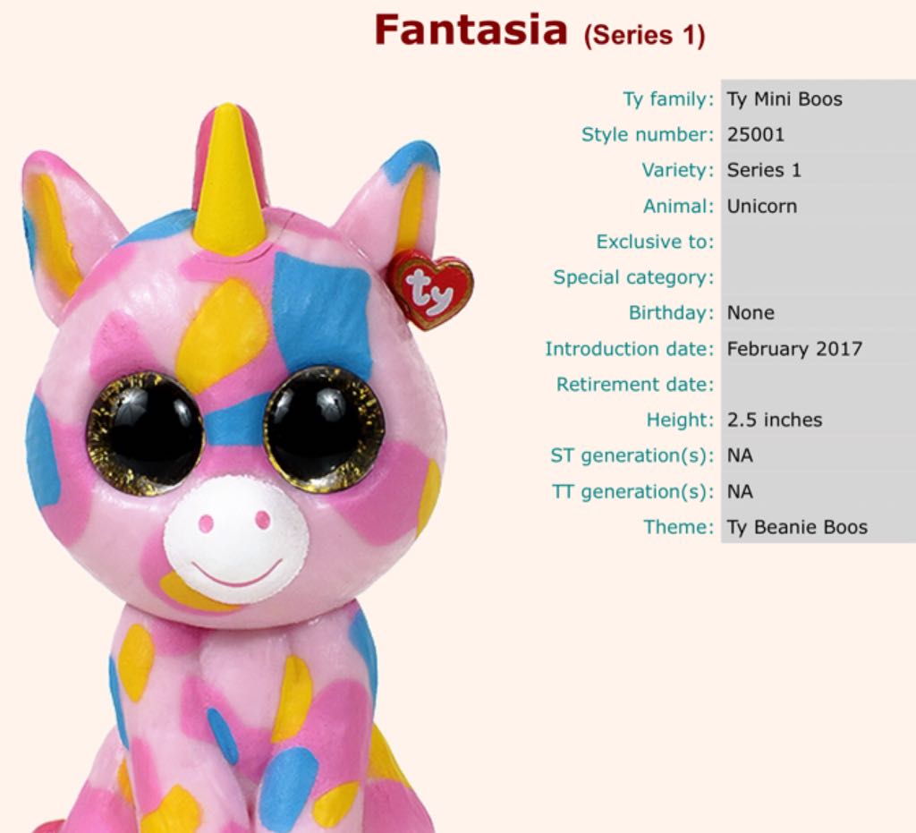 Mini Boo Fantasia the Unicorn  plush collectible - Main Image 2