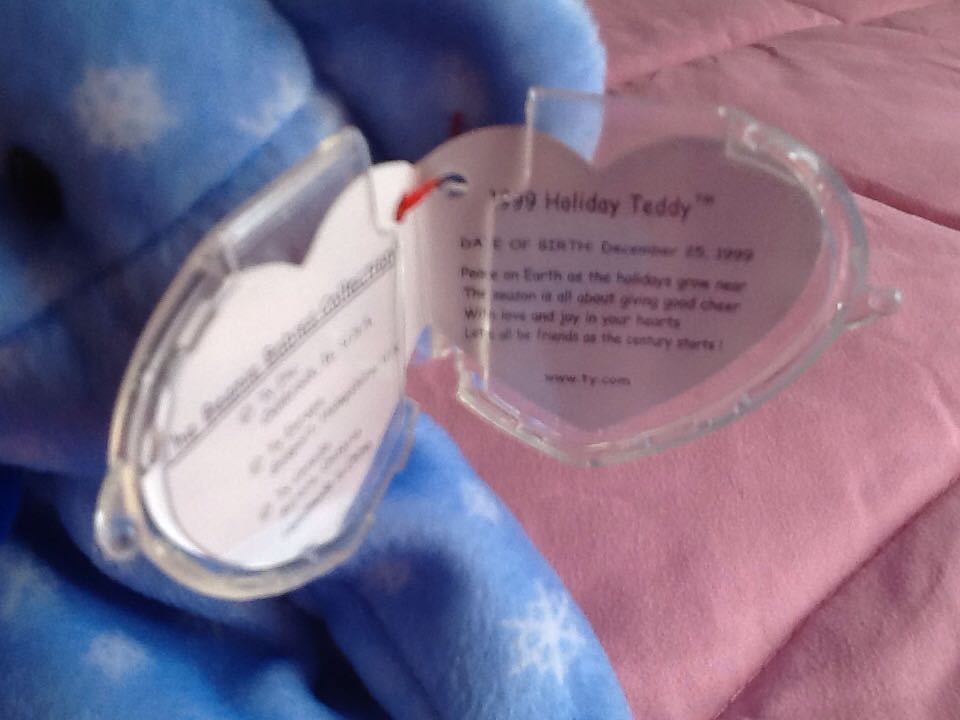 1999 Holiday Teddy  plush collectible [Barcode 002421048579] - Main Image 2