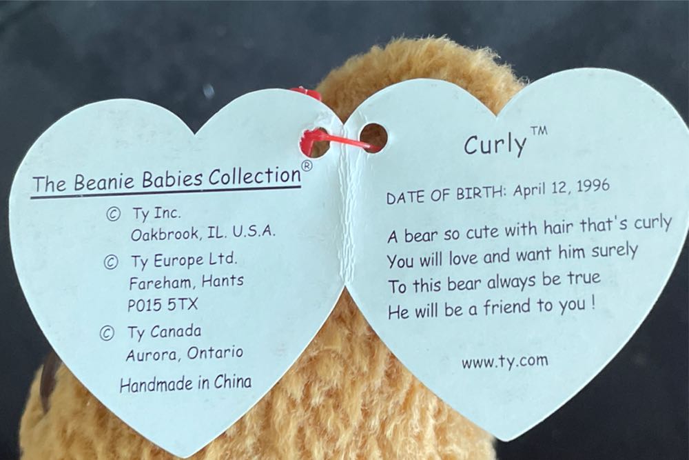 Curly The Bear  (United States) plush collectible [Barcode 008421040520] - Main Image 3