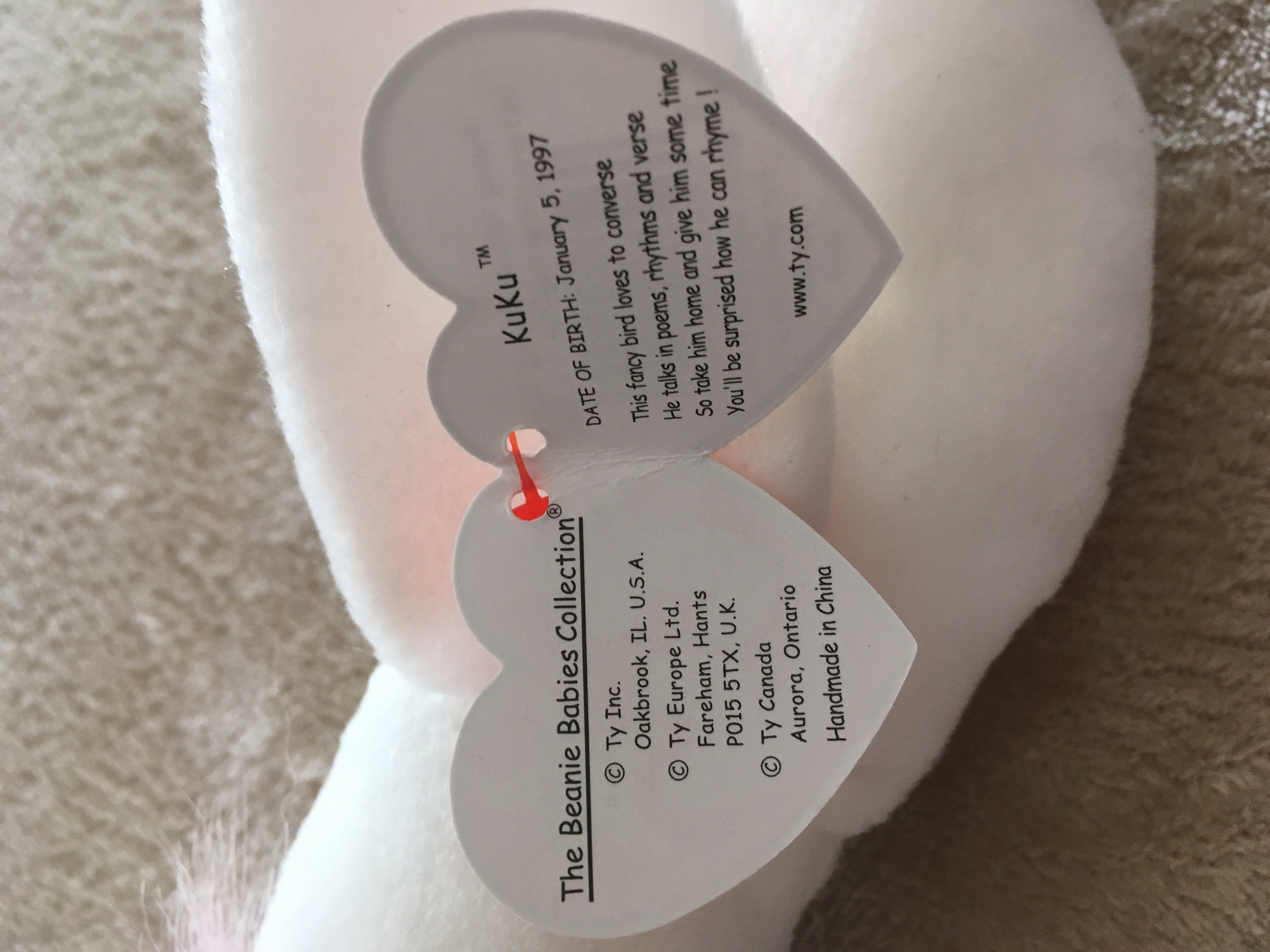 Kuku The Cockatoo  (United Kingdom) plush collectible [Barcode 008421041923] - Main Image 3