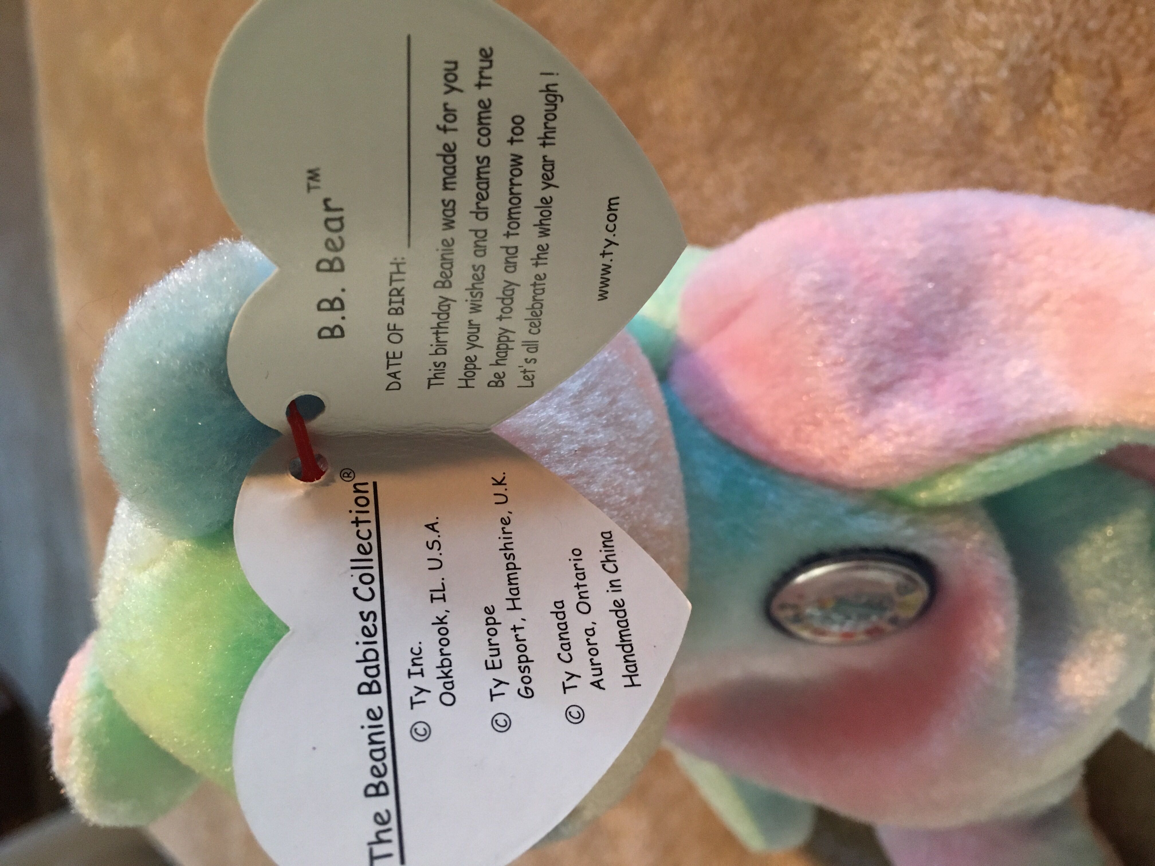 B.B. Bear the Birthday Bear  (United States) plush collectible [Barcode 008421042531] - Main Image 3