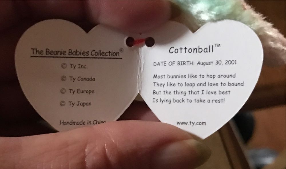 Cottonball The Bunny Rabbit (The-Dye)  (United States) plush collectible [Barcode 008421045112] - Main Image 3