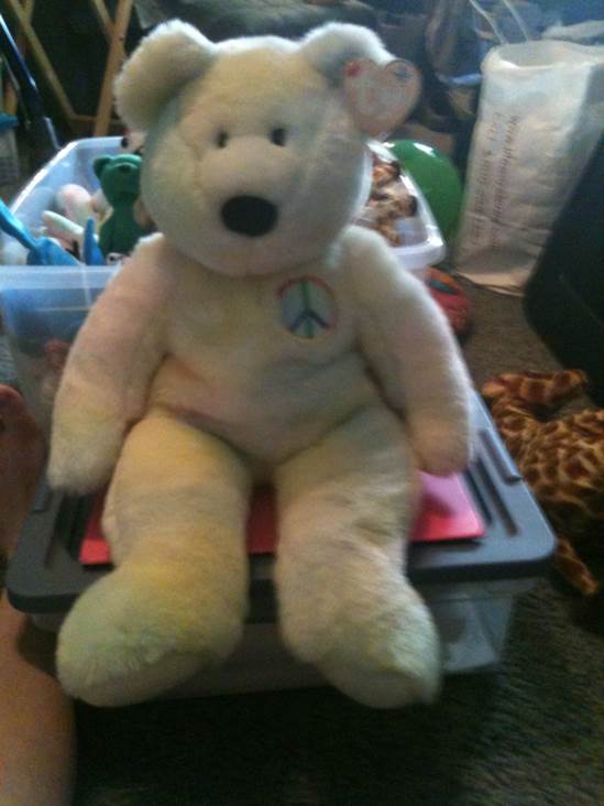 Peace The Bear 21” - Large - Beanie Buddy  plush collectible [Barcode 008421090372] - Main Image 2
