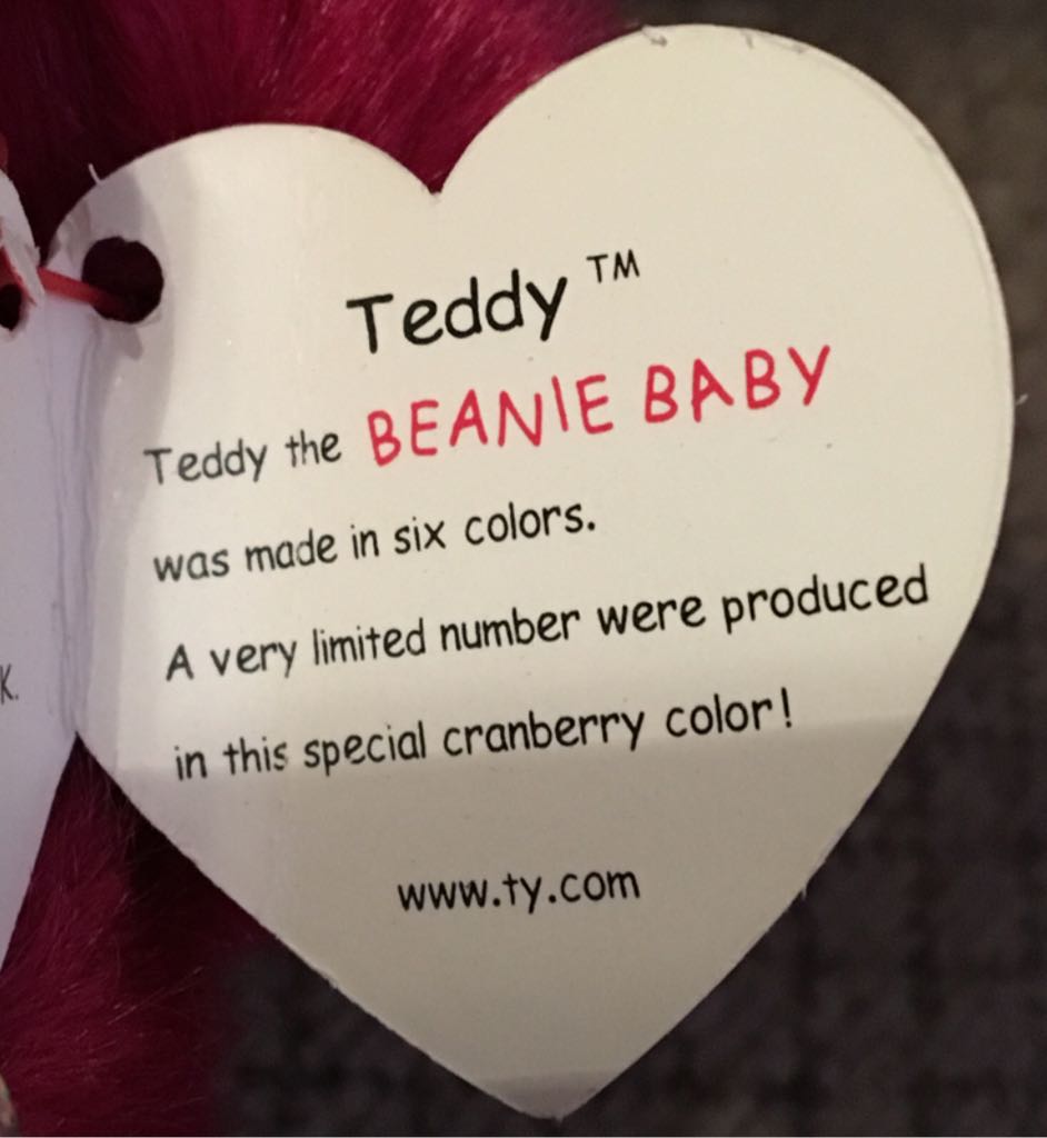 Teddy (Cranberry)  plush collectible [Barcode 008421093069] - Main Image 2