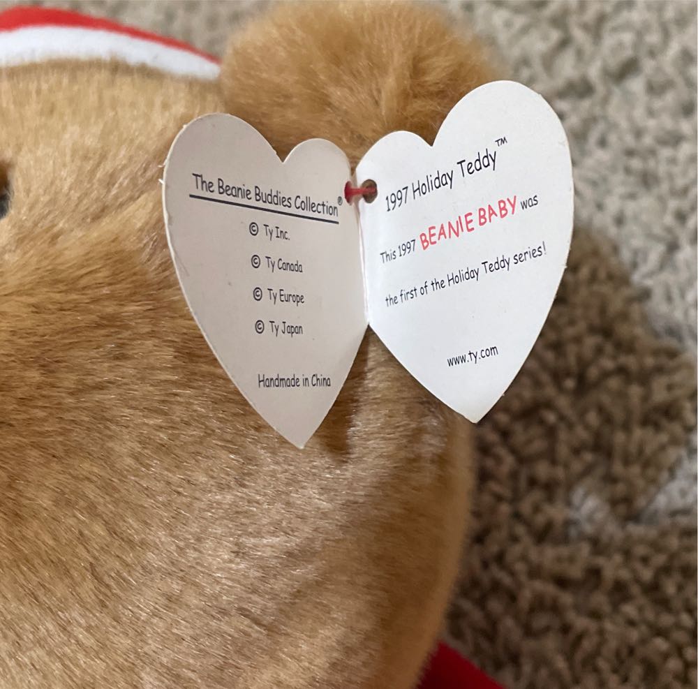 1997 Holiday Teddy (Buddy)  (United States) plush collectible [Barcode 008421094264] - Main Image 3